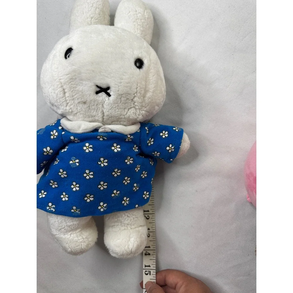 Miffy Bunny Plush Dick Bruna Blue Floral Dress Stuffed Animal 15 Inch